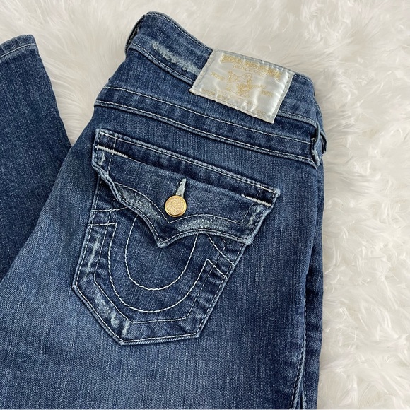 True Religion Becky Jeans Size 26 Straight Leg Dark Wash EUC - Picture 5 of 9